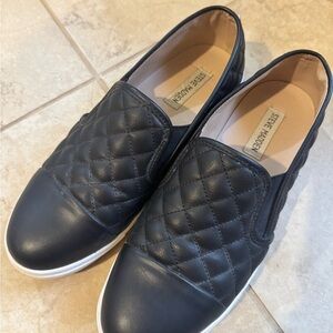 Steve Madden Black Quilted Slip-On Shoes